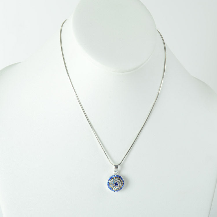 Blue Crystals Evil Eye Pendant