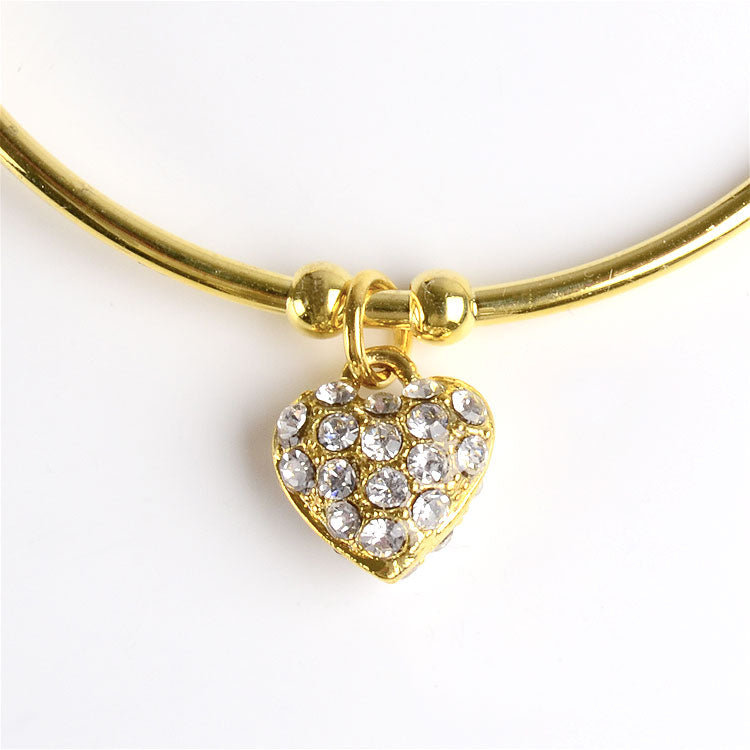 Heart Charm Bangle Fashion Bracelet