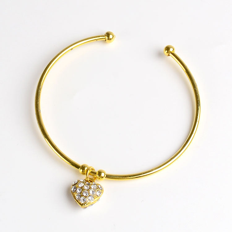 Heart Charm Bangle Fashion Bracelet