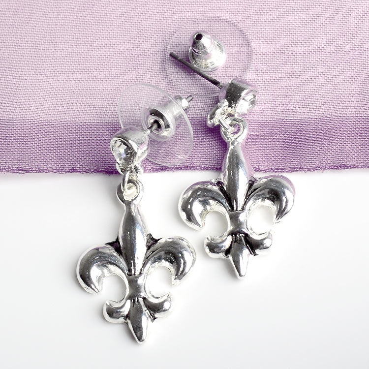 Fleur De Lis Fashion Stud Earrings