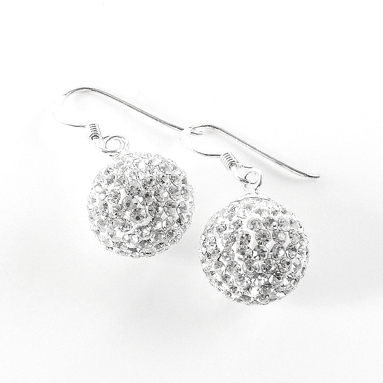 Pavé Crystals Disco Ball Hook Earrings