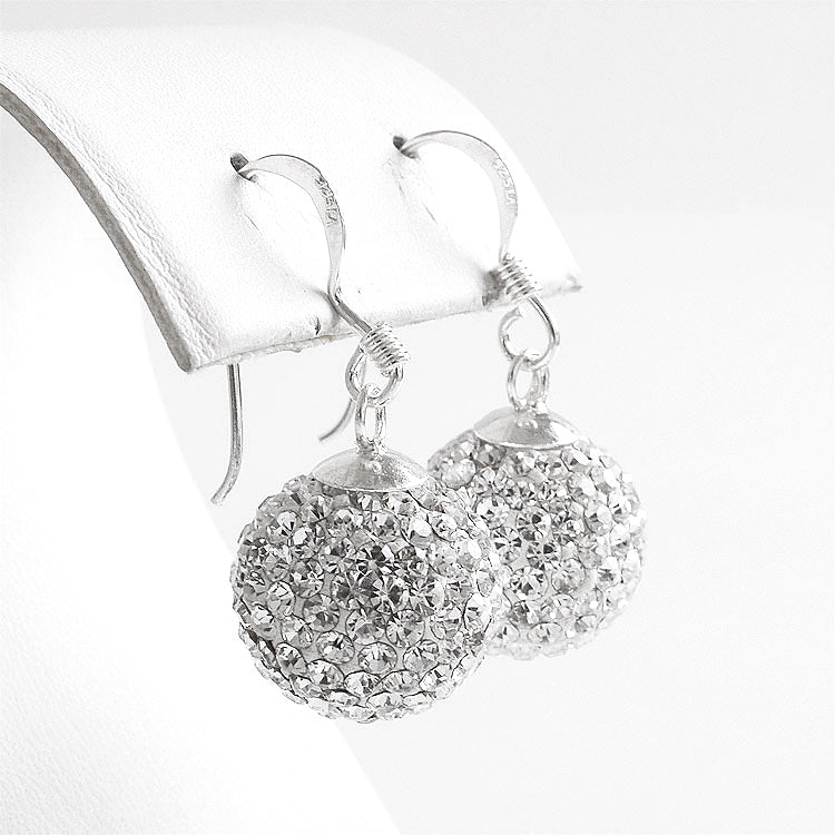 Pavé Crystals Disco Ball Hook Earrings