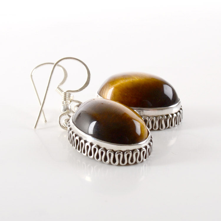 Tiger's Eye in Silver Earrings