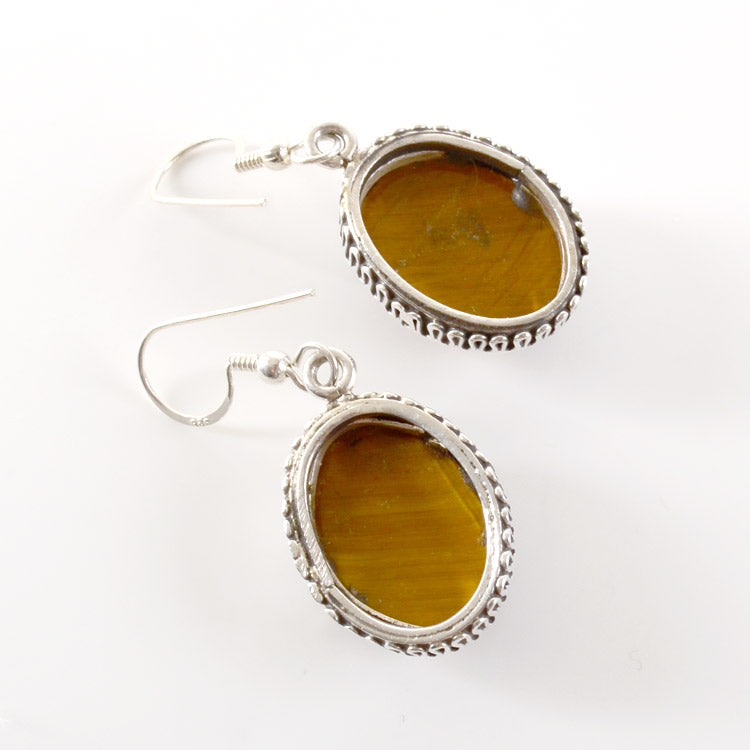 Tiger's Eye in Silver Earrings