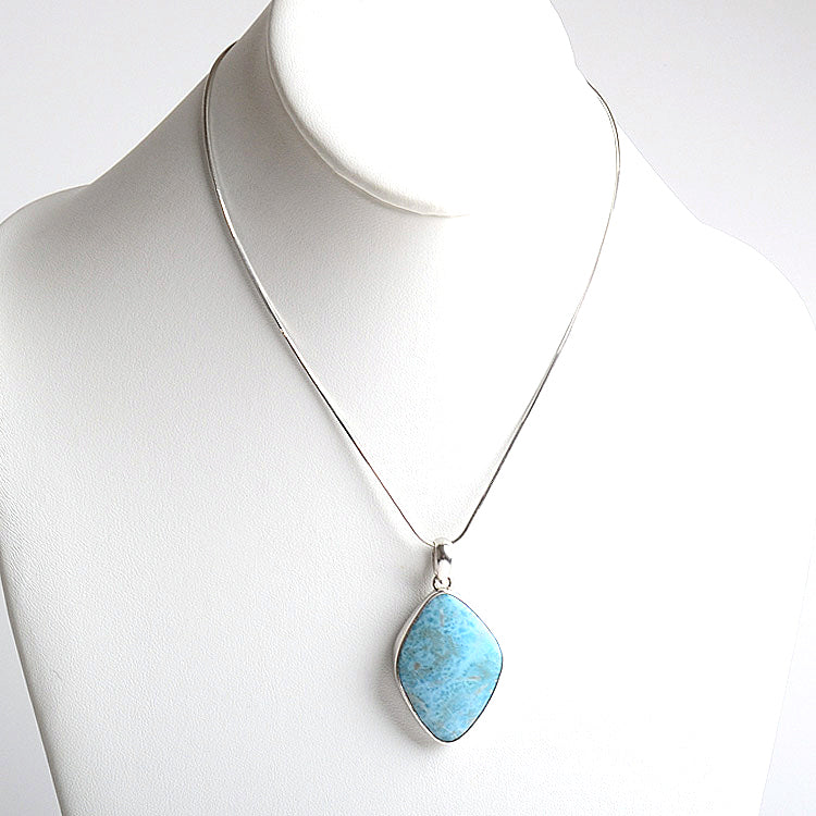Unique Natural Larimar Pendant