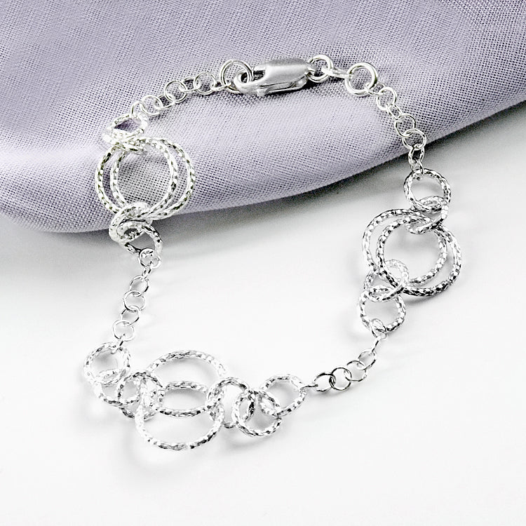 Circles of Sterling Silver Bracelet