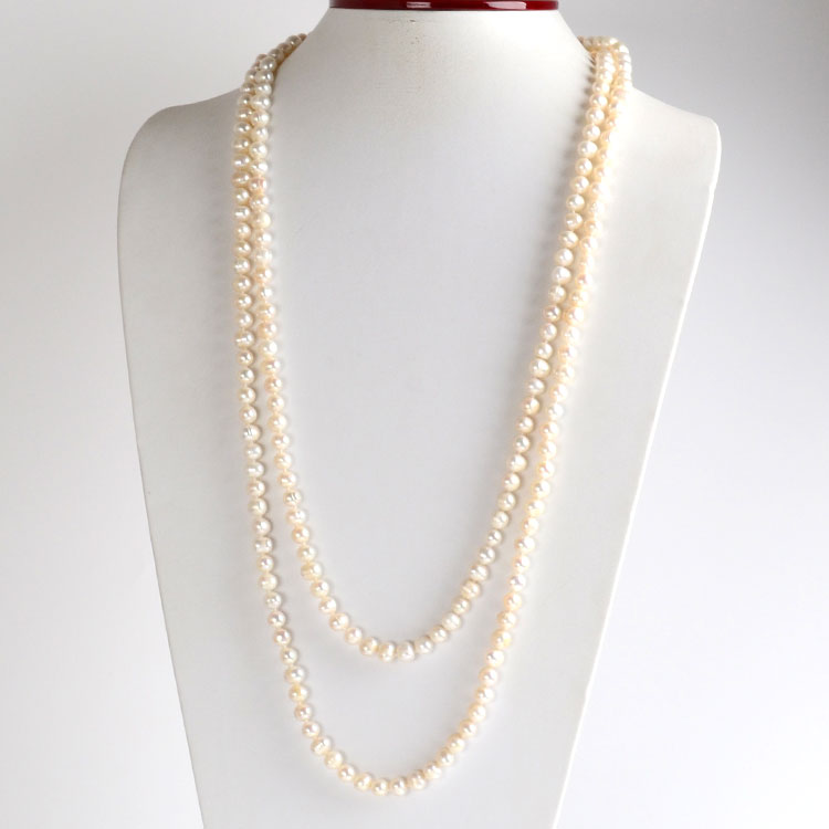 Super Long Freshwater Pearl Strand Necklace