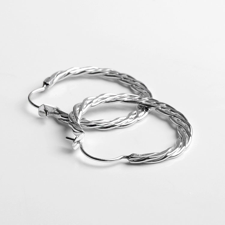 Layered Sterling Silver Hoop Earrings