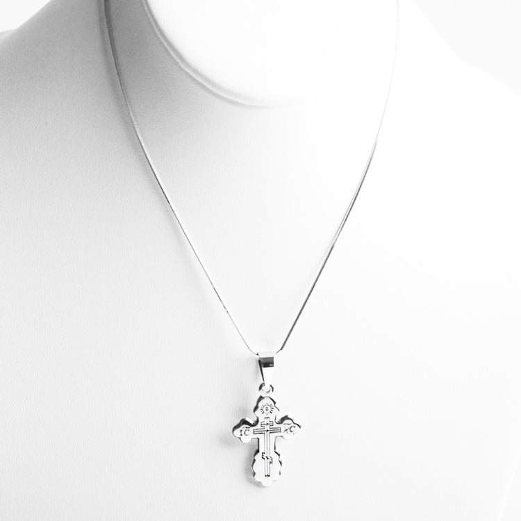 Sterling Silver Three-Bar Cross Pendant