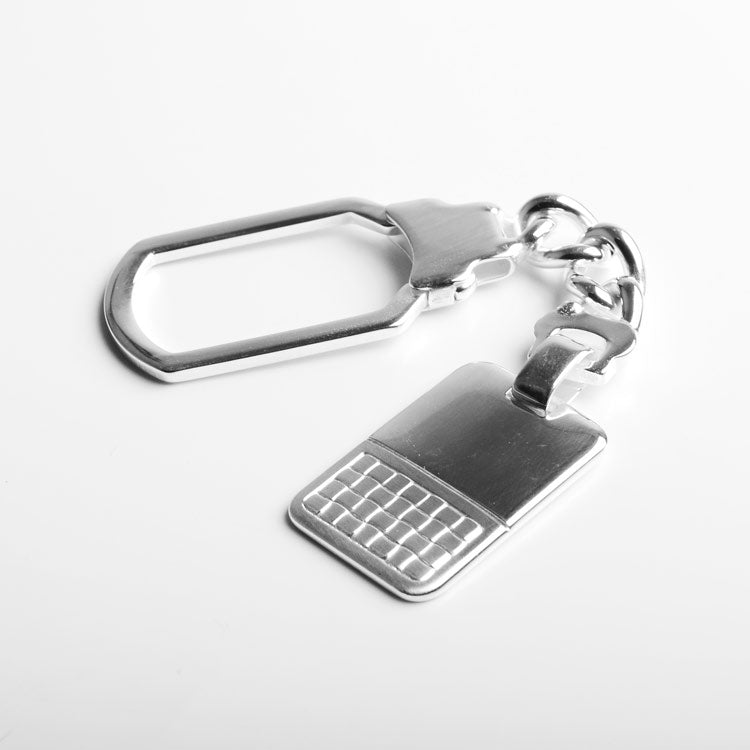 Silver Keychain with Tag