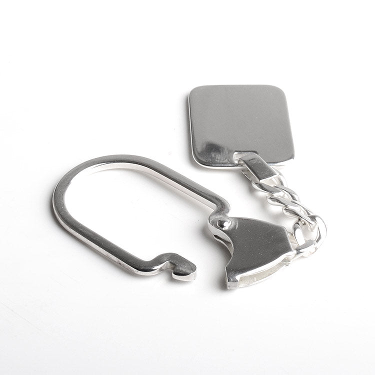 Sleek Silver Dog Tag Keychain