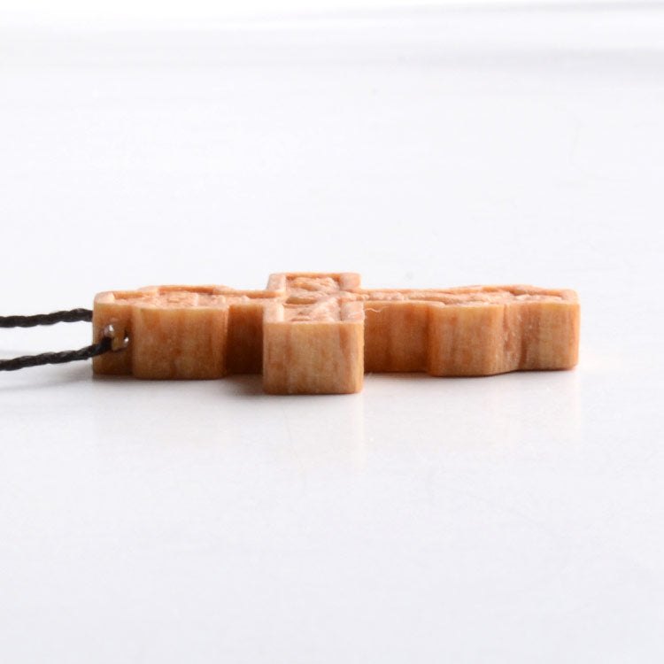 Wooden Orthodox Cross Necklace