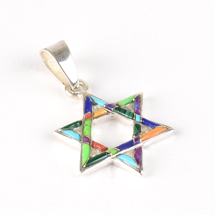 Colorful Star of David Pendant