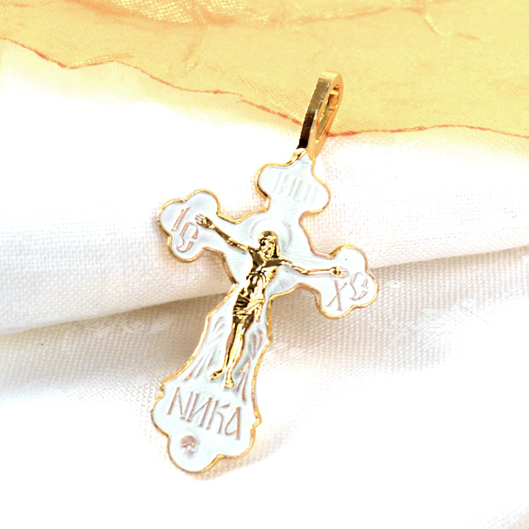 Orthodox White Cross Pendant