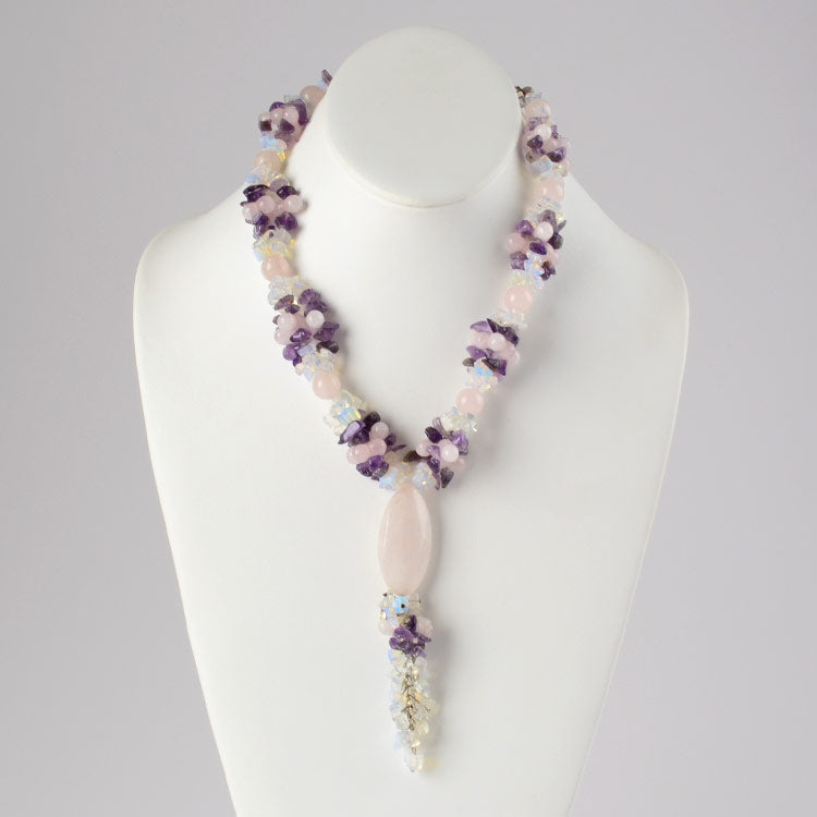 Amethyst, Quartz, & Opal Ice Necklace