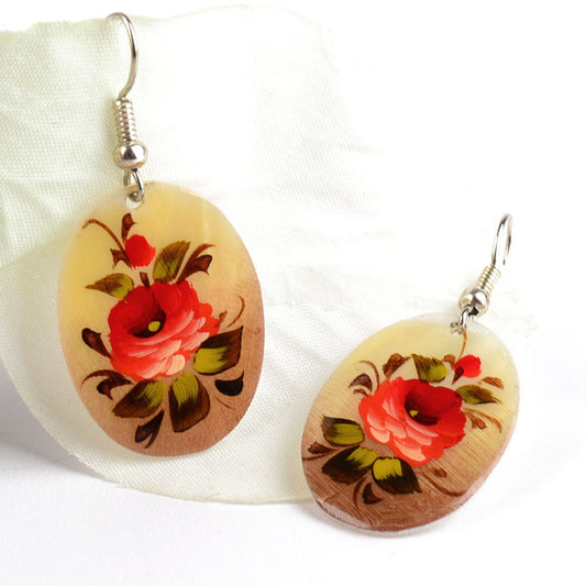 Painted Mother of Pearl Earrings