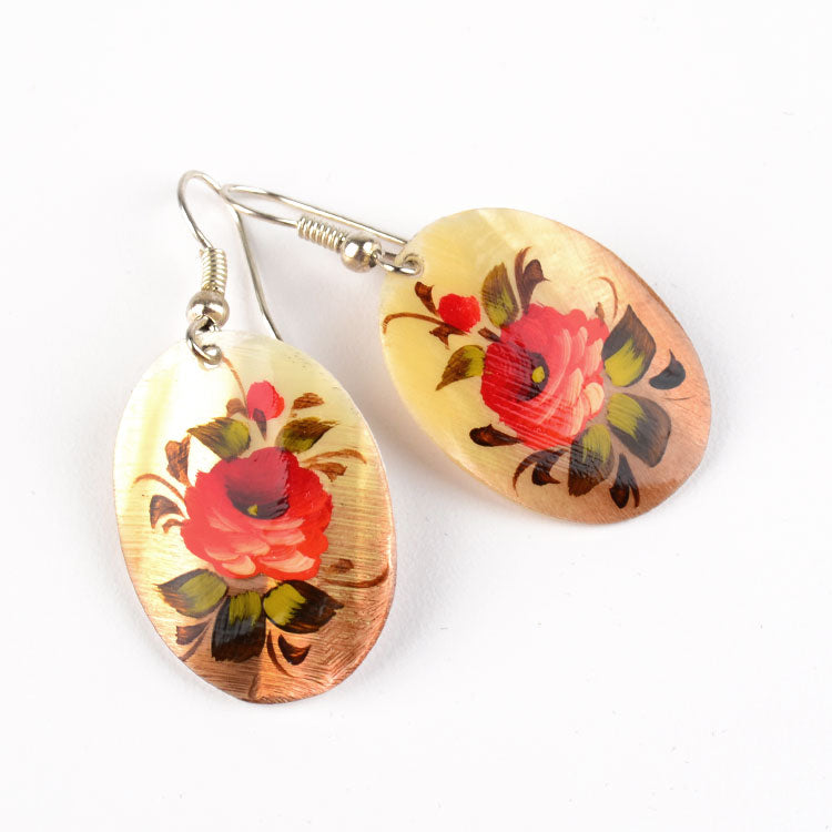 Painted Mother of Pearl Earrings