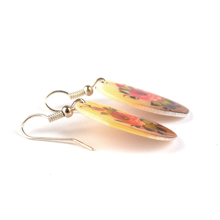 Painted Mother of Pearl Earrings