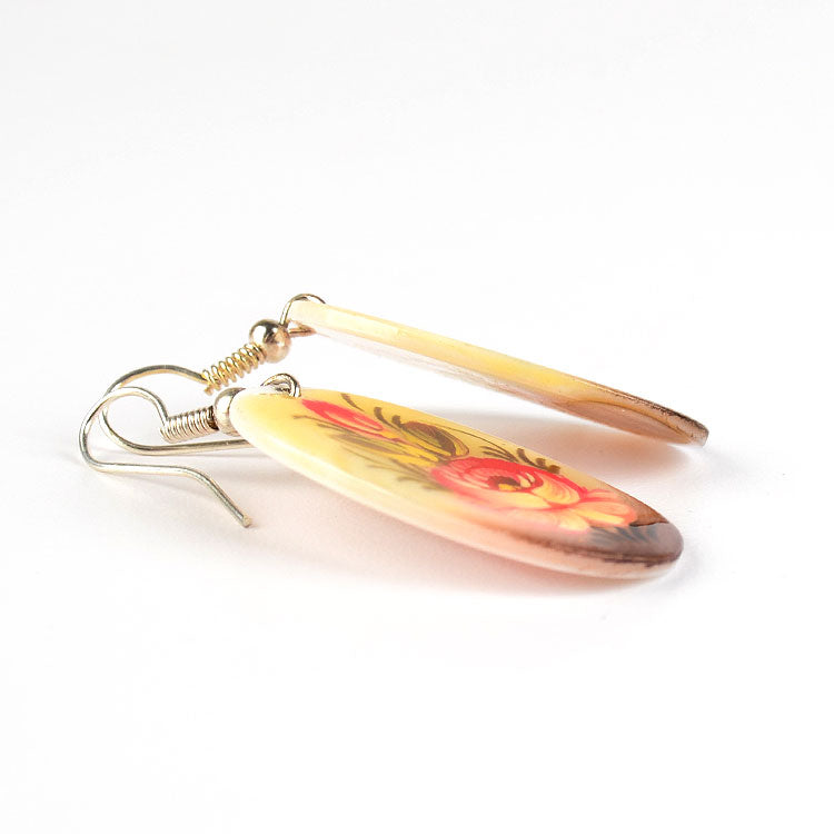 Mother of Pearl Zhostovo Earrings