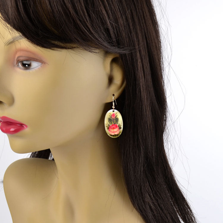 Mother of Pearl Zhostovo Earrings