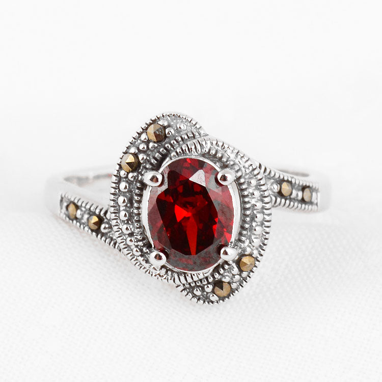 Red Crystal Vintage Inspired Ring
