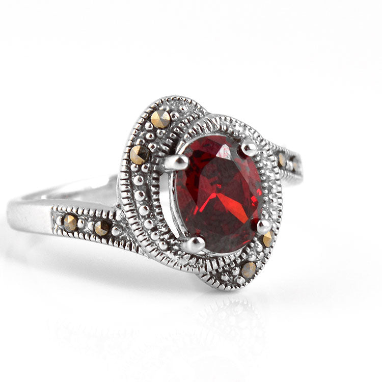 Red Crystal Vintage Inspired Ring