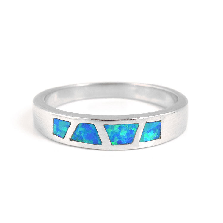 Blue-Green Opal Inlaid Ring