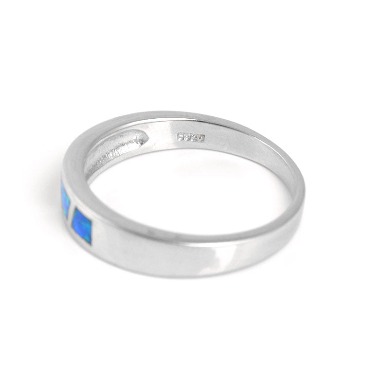 Blue-Green Opal Inlaid Ring