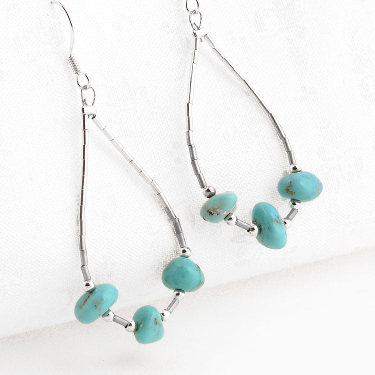 Turquoise Nugget Trio Earrings