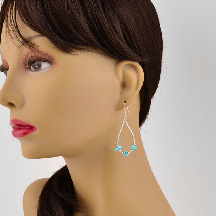 Turquoise Nugget Trio Earrings