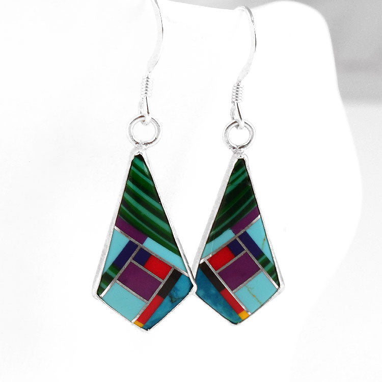 Cool Multi-Stone Inlay Earrings