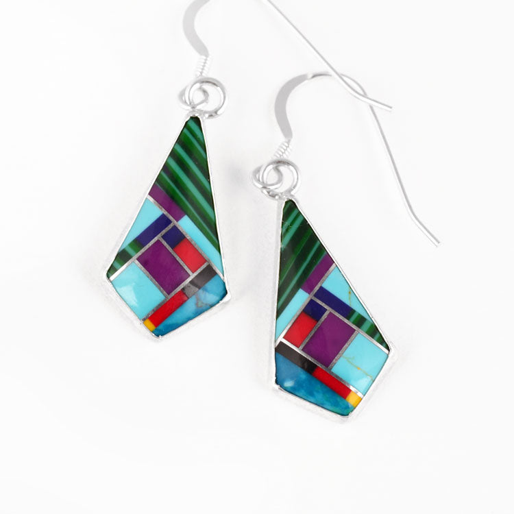 Cool Multi-Stone Inlay Earrings