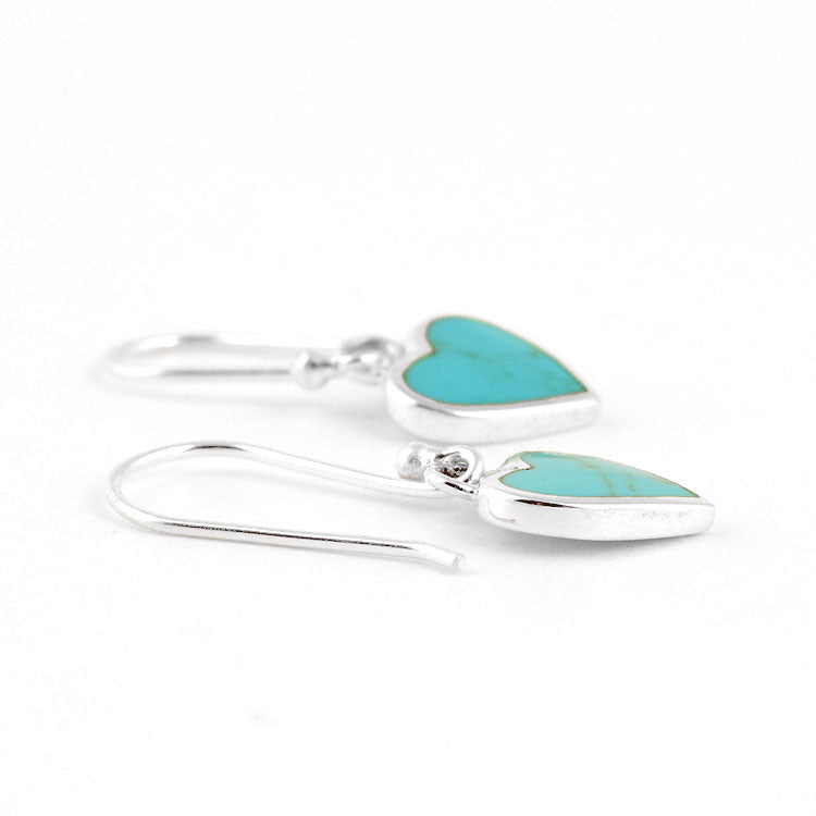 Simple Turquoise Heart Earrings