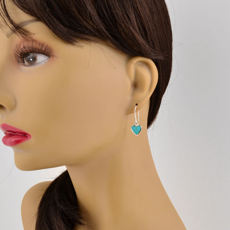 Simple Turquoise Heart Earrings