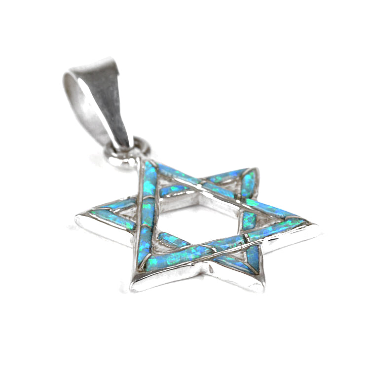 Opal Star of David Pendant