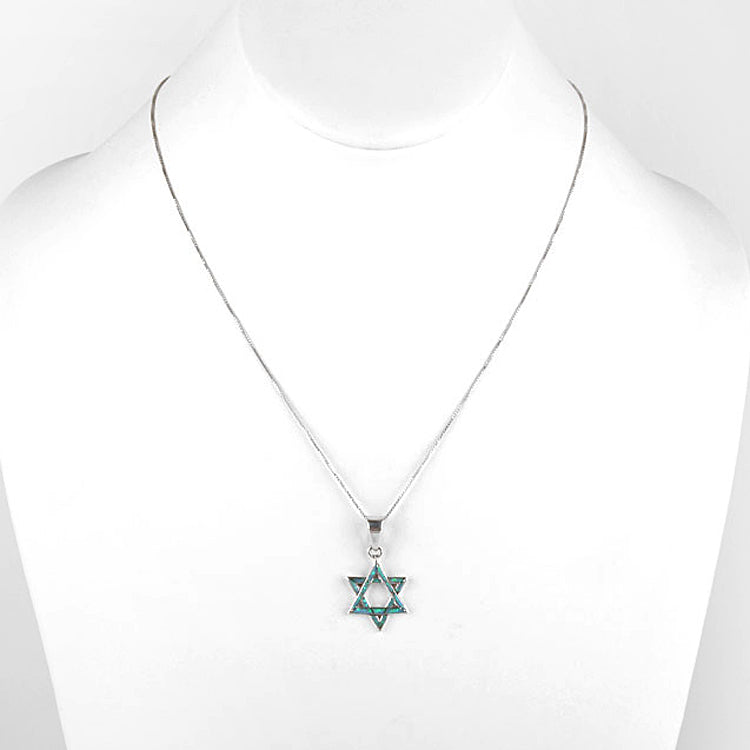 Opal Star of David Pendant