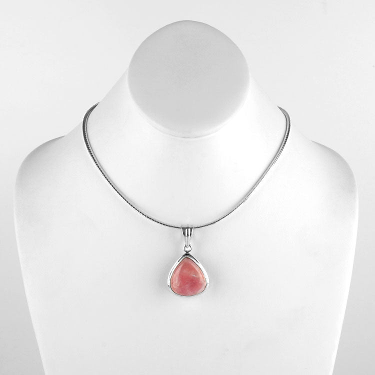 Pink Rhodochrosite Drop Pendant