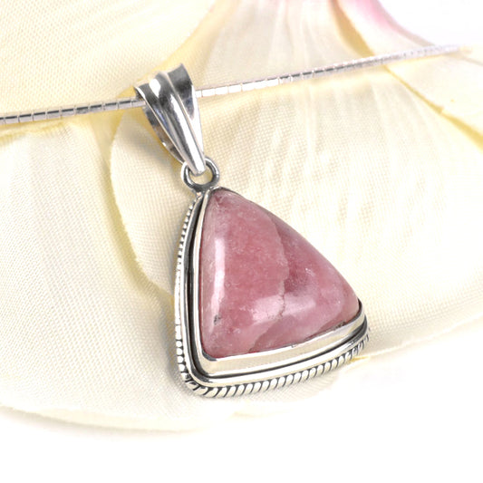 Rhodochrosite Triangle Pendant