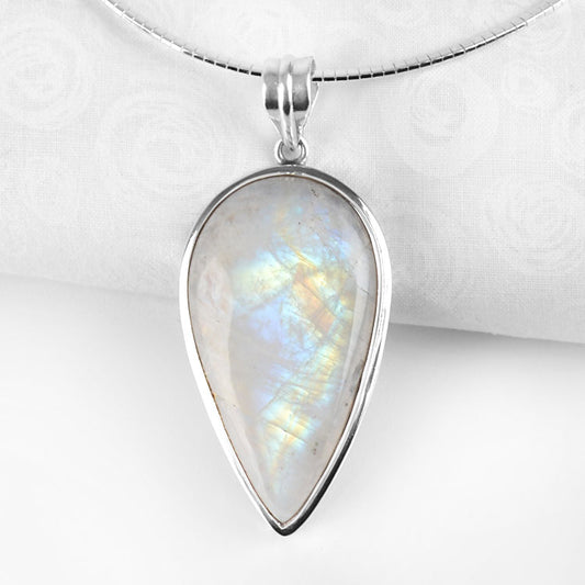 Large Inverted Drop Moonstone Pendant