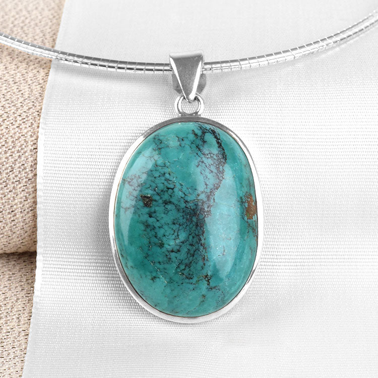 Imperfect Oval Turquoise Pendant