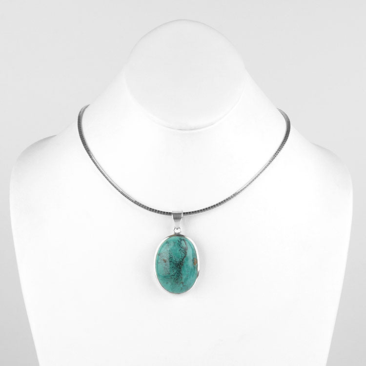 Imperfect Oval Turquoise Pendant