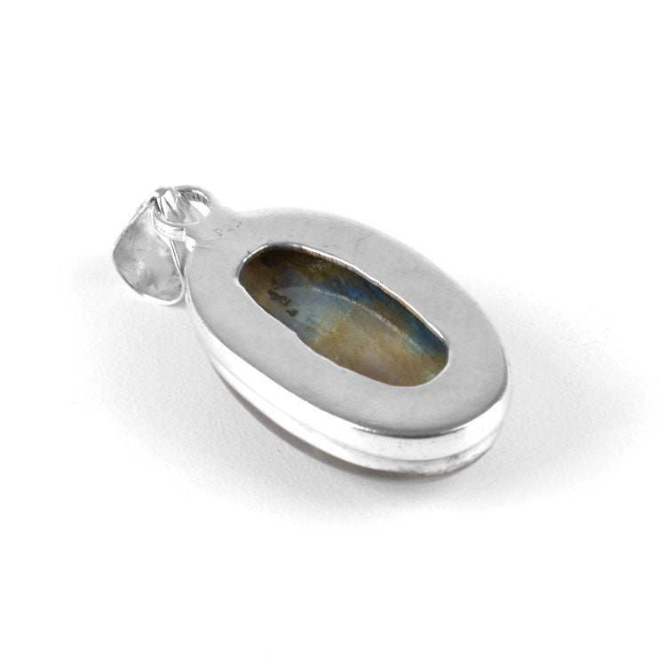 Labradorite Oval in Silver Pendant