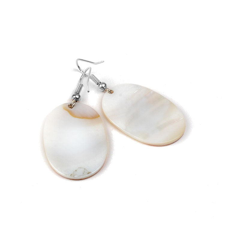 Mother of Pearl Painted Flower Earrings