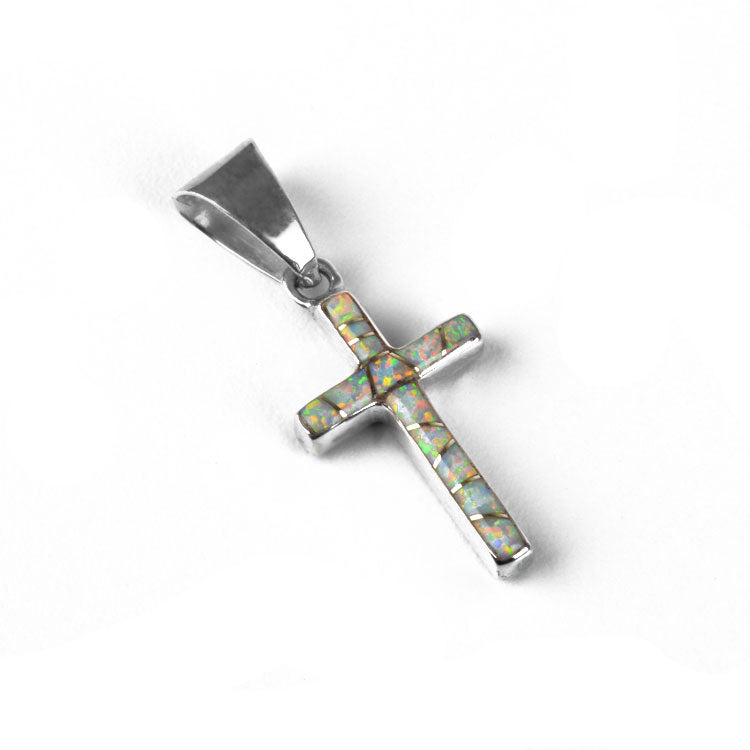 Reversible Cross Pendant - Opal or Lapis Lazuli