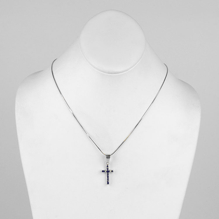 Reversible Cross Pendant - Opal or Lapis Lazuli