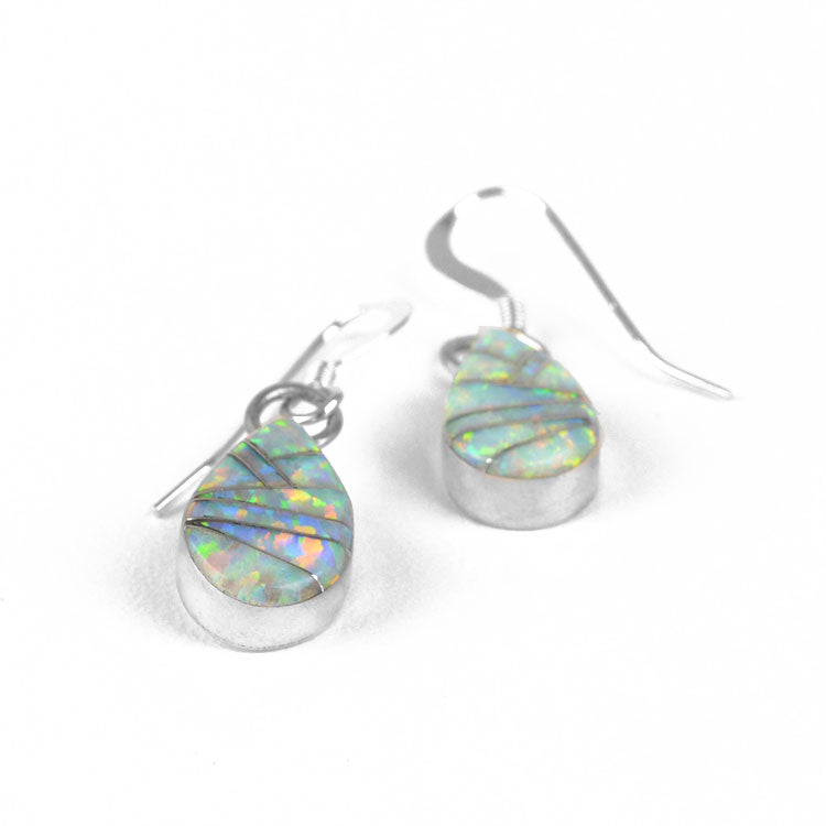 Opal Inlay Drop Earrings