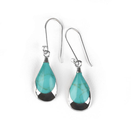 Turquoise Silver Drop Earrings