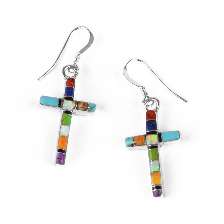 Colorful Cross Earrings