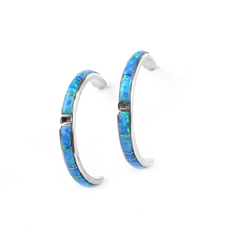 Opal Half Hoop Earrings