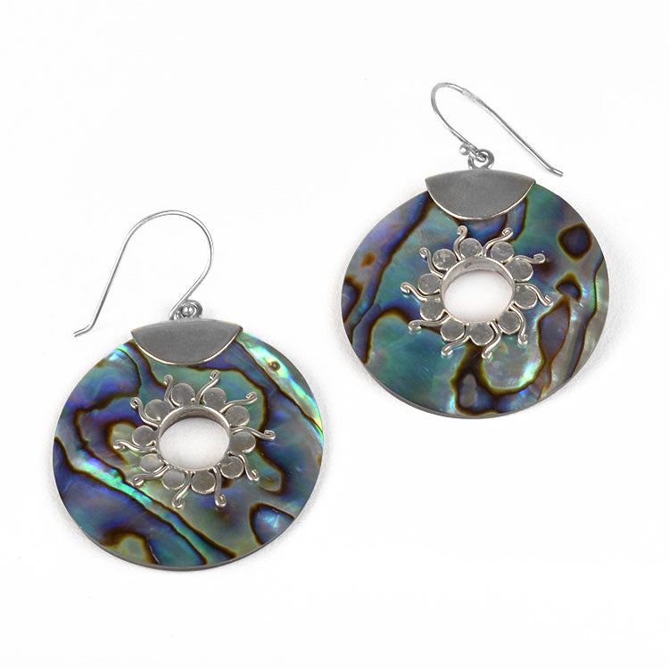 Abalone Shell Circle Earrings